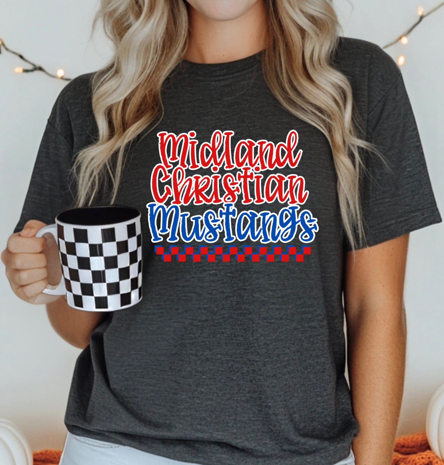 CUSTOM - FUNKY FONT MASCOT〰️Bella Canvas Dark Grey