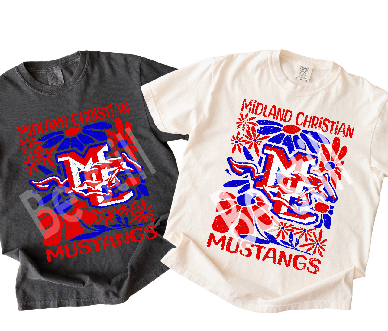 Vintage Retro Midland Christian Mustangs