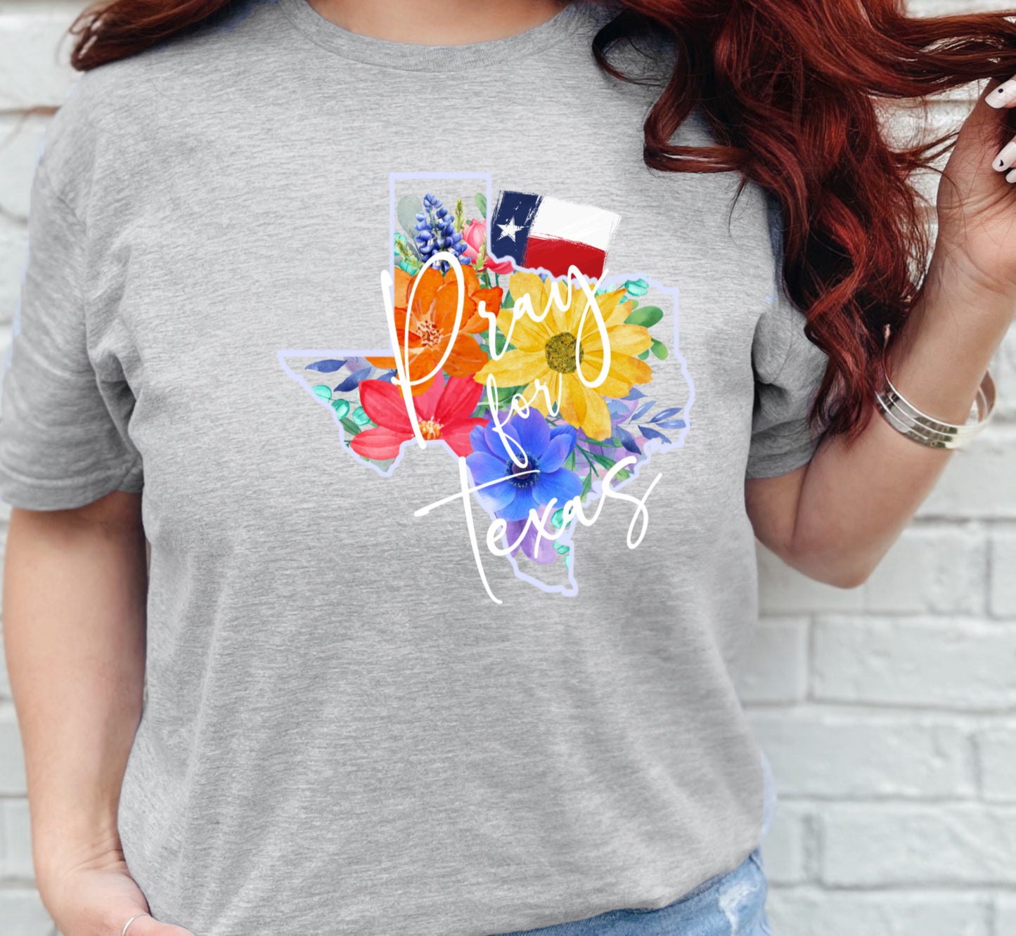 God Bless Texas/Pray For Texas - floral