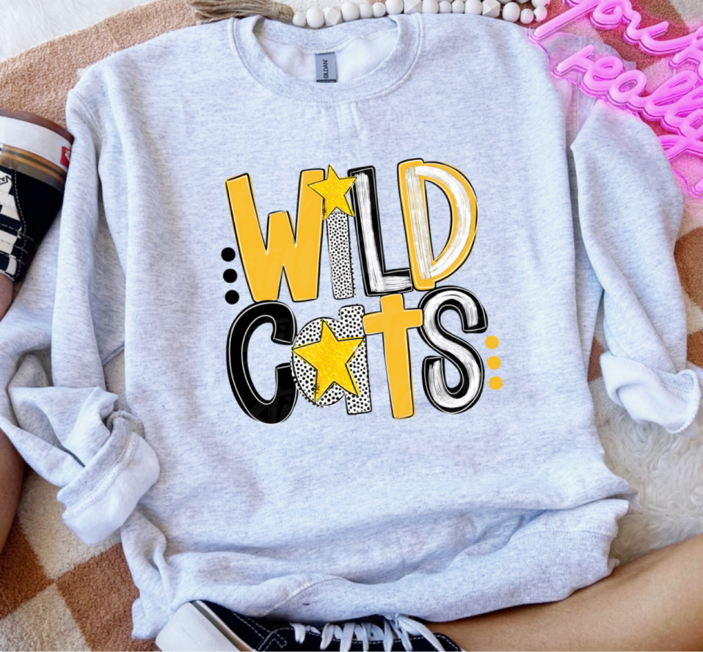GRADY - WILDCATS BLACK AND YELLOW POPPY FONT