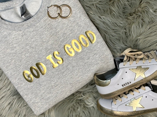GOD IS GOOD ~ GOLD PUFF
