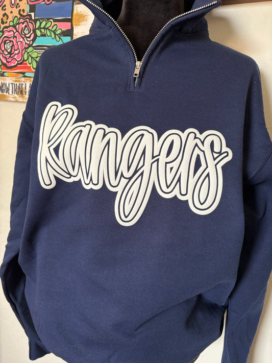 Rangers white  - Quarter Zip Sweatshirt