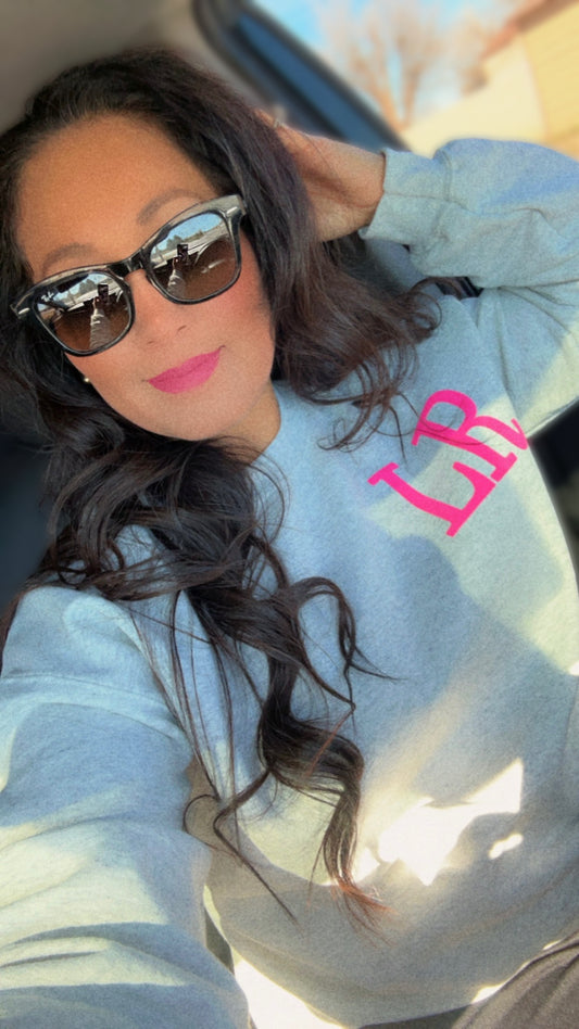 HOT PINK PUFF ~ INITIALS SWEATSHIRT💕