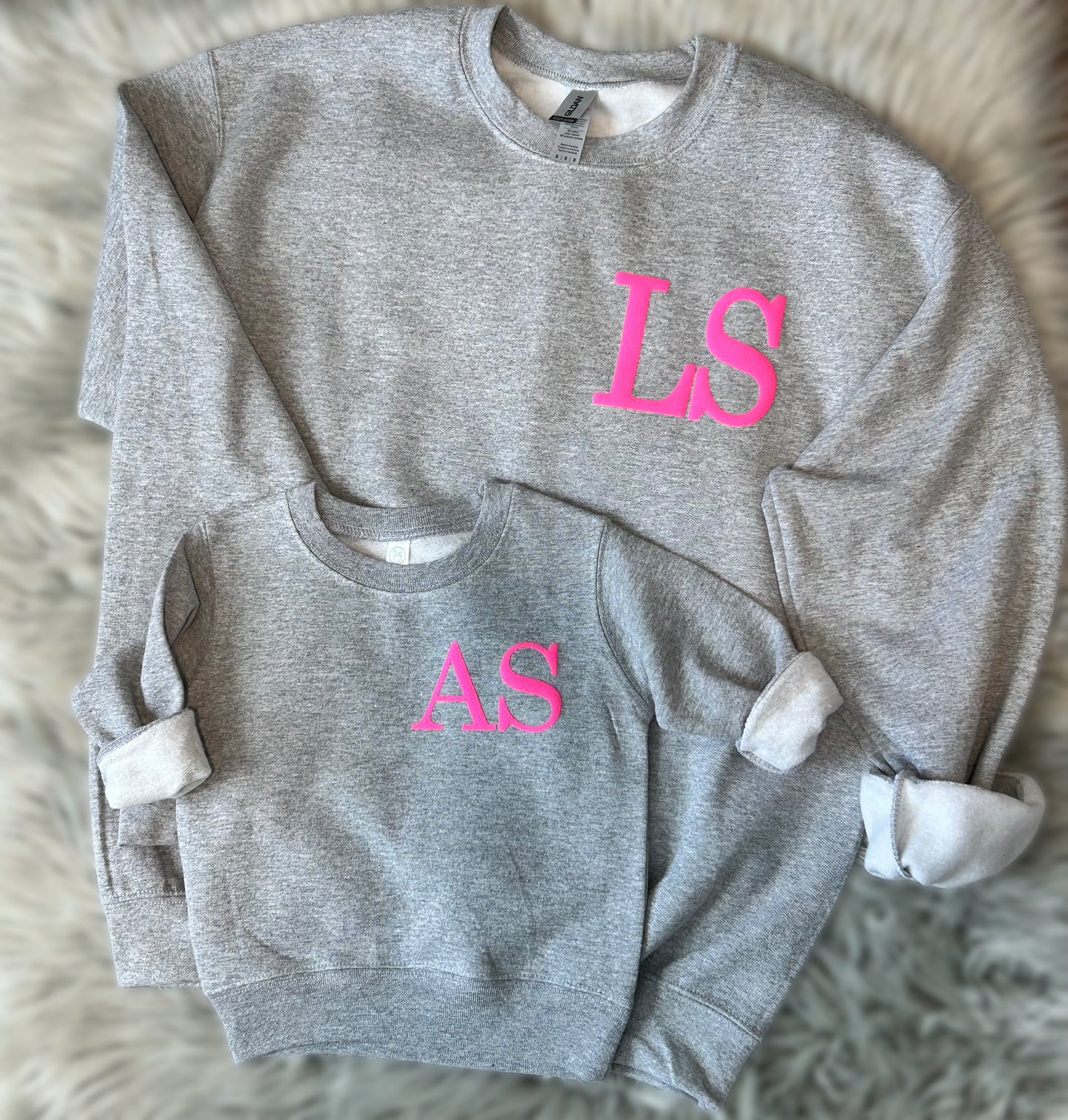 HOT PINK PUFF ~ INITIALS SWEATSHIRT💕