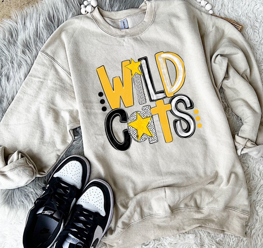 GRADY - WILDCATS BLACK AND YELLOW POPPY FONT