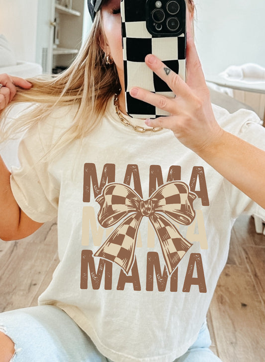 Mama Checkered Bow