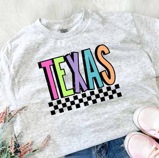 Neon Checkered Texas